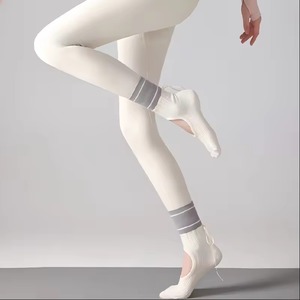 Customizable Logo Women Non <b>Slip</b> Open Socks Back Drawstring Ribbon Ballet Dance Socks Seamless Sweat Wicking Floor Pilates Socks - Product Image 4