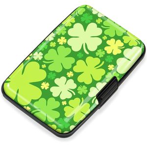 Porte-cartes en alliage d'aluminium anti-RFID, petit portefeuille en métal pour les petites entreprises, trèfle porte-bonheur pour femmes et hommes - Product Image 1