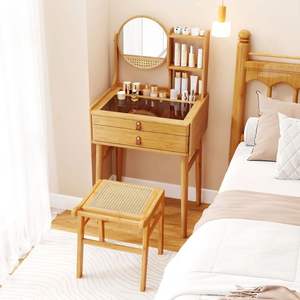 Meuble-lavabo de salle de bain en bois massif de 60 pouces, finition bois naturel, vente en gros, grande quantité, directement de l'usine, prix abordables, taille personnalisable - Product Image 3