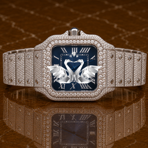 Custom Made Moissanite Diamond Watch Men Luxury Full Stone Setting Wristwatch - Product Image 1