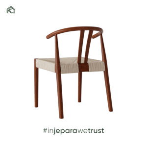 Chaise de salle à manger moderne en teck massif Sungkai avec accoudoirs courbes, style scandinave nordique, écologique, durable, pour extérieur et appartement - Product Image 2