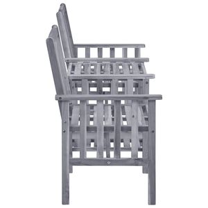 Silla de Jardín de Madera de Acacia Sólida Gris, Resistente, con Mesa de Té, Conjunto de Jardín Duradero - Product Image 3