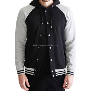 Kalan Personnalisable 320g Hommes Coton Polaire Varsity Veste K-VJ-142 Col Montant Hiver Casual Laine Broderie 100% Coton - Product Image 1