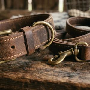 Adjustable HIgh Quality <b>braided</b> leather dog collar with durable hardware for reliable pet control and comfort in low price - Product Image 3