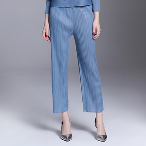 Spring and Summer 2023 Pleated Casual Trousers Large Women's Wide Leg Trousers Show <b>Thin</b> Temperament Straight Pants - Product Image 2
