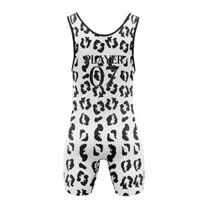 Vêtements d'arts martiaux personnalisés imprimés, légers, respirants, extensibles, en spandex et polyester, avec col rond, justaucorps de lutte - Product Image 3