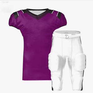 Custom Logo American Football Uniform Fitted Jersey <b>Pants</b> Set Sublimated Moisture Wicking 100% Polyester OEM - Product Image 2