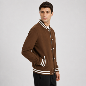 Custom Chenille Patch Varsity <b>Jacket</b> With Wool Body And <b>Leather</b> Sleeves Personalized Embroidered Letterman <b>Jacket</b> For Teams - Product Image 5