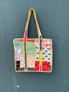 Bolso de Mano Acolchado de Algodón Estilo Bohemio, Bolso de Hombro con Cremallera, Suave, para Compras, Playa, Portátil, Verano - Product Image 3