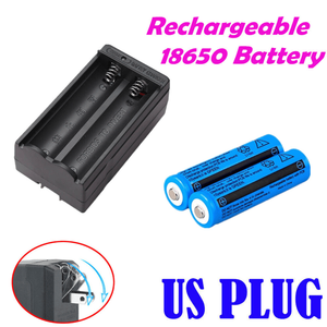4 batterie ricaricabili cilindriche agli ioni di litio da 3000 mAh 18650, 1 set di caricabatterie doppio per torce e lampade frontali - Product Image 4