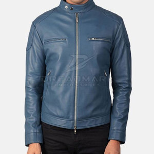 Hot Selling <b>Men</b> Casual Leather <b>Jacket</b> Windproof Breathable Stand Collar Zipper Closure <b>Canvas</b> Fabric Winter <b>Jacket</b> Made Pakistan - Product Image 2