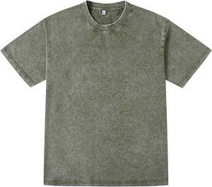 เสื้อยืดฟลีซโอเวอร์ไซส์ทรงวินเทจสำหรับผู้ชายไซส์พลัส ล้างสีแบบแอซิดวอช  รับสกรีนโลโก้ตามสั่ง บริการ ODM ผ้าฝ้าย 100% ปรับแต่งขนาดได้ - Product Image 5
