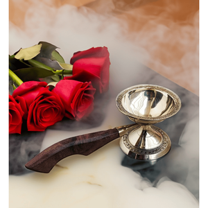 Quemador de Incienso de Latón Duradero, Religioso, Tradicional, Ecológico, con Acabado Antiguo, Decorativo, Compañero Espiritual para la Meditación - Product Image 1