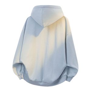 Nouveau sweat à capuche zippé oversize bleu clair pour femme, doublure florale, coupe ample, style streetwear, veste personnalisée OEM ODM - Product Image 2