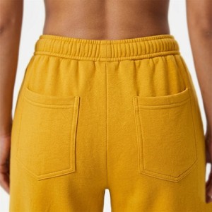 Pantalon de détente femme couleur moutarde à jambe large, taille haute avec cordon de serrage, silhouette décontractée, confortable, personnalisable OEM - Grande Vente - Product Image 3