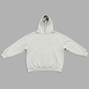 เสื้อฮู้ดผู้หญิงผ้าฝ้ายแฟชั่นใหม่ 500 GSM สีเทาอ่อน ทรงหลวมไหล่ตก ใส่ได้ในฤดูหนาว ทรงเข้ารูป - Product Image 3