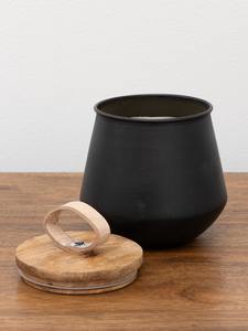 Frasco de vela negro mate con tapa de madera, diseño minimalista moderno, contenedor reutilizable, decoración para el hogar, embalaje de lujo para fragancias. - Product Image 3
