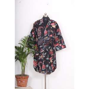 เดรสผ้าฝ้ายพิมพ์ลายดอกไม้สไตล์วินเทจ ระบายอากาศได้ดี เป็นมิตรกับสิ่งแวดล้อม เซ็กซี่ เหมาะสำหรับงานปาร์ตี้ คอวี ติดกระดุม ปรับได้ - Product Image 1