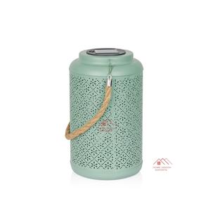 Portavelas Metálico Hecho a Mano con Acabado en Esmalte Gris, Tipo Huracán - Product Image 1