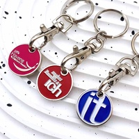 Jetons de chariot de courses en métal personnalisés populaires pour cadeaux d'affaires, avec marquage par estampage offset et sérigraphie
