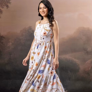 Presentamos Nuestros Vestidos de Noche para Mujer Más Vendidos, Hermosos, con Estampado Floral a Color, sin Mangas, con Diseño Elegante, hasta la Rodilla, a la Moda - Product Image 1