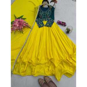 Vestidos de Noche de Diseñador, Elegantes Vestidos de Fiesta, Vestido Anarkali con Pantalón y Dupatta - Product Image 6