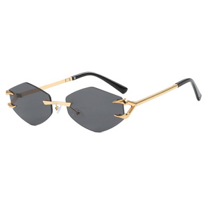 Vintage Metal <b>Frame</b> Double Beam Cat's Eye Sunglasses Small Square Sunglasses for Women - Product Image 3