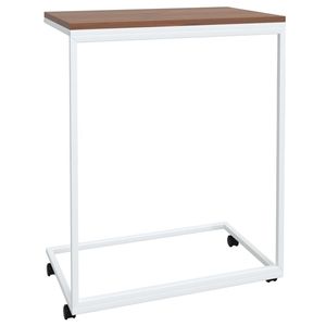Mesa Auxiliar Pequeña y Portátil de Madera Sintética Blanca para Uso como Mesa de Centro - Product Image 5