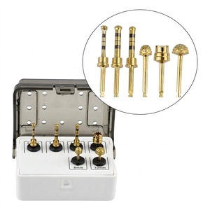 Juego de Electrodos Quirúrgicos Dentales con 7 Herramientas con Puntas de Oro en Estuche de Acero Inoxidable, Base Azul, Operación Manual, Instrumento Clase I - Product Image 3