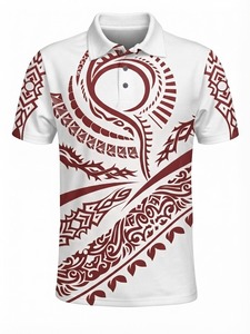 Polo de Hombre con Diseño Tribal, Colores Sólidos, Transpirable y de Secado Rápido, Ropa Casual, Logotipo Personalizado, Tejido de Punto - Product Image 3