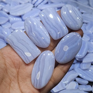 Lote de Cabujones de Ágata Azul Natural, Formas Variadas, Tamaños Surtidos, Piedras Preciosas para Joyería - Product Image 3