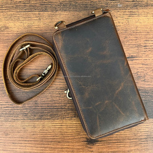 Nueva moda para mujer, bolso cruzado de cuero genuino de grano completo para teléfono móvil con ranura para tarjeta, bolso de mano para teléfono móvil de alta calidad - Product Image 5