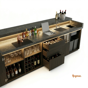 Juego de Bar Argmac con Marco de Madera Personalizado, Contemporáneo, Ecológico y Duradero para Uso Comercial en Hoteles y Restaurantes - Product Image 3