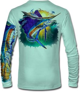 Chemise de pêche à capuche de haute qualité avec protection UV UPF 50+, manches longues, séchage rapide, maille ventilée, respirante, vêtements d'extérieur, vente en gros - Product Image 4