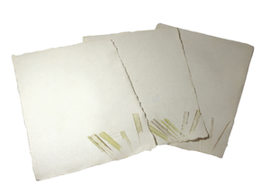 Papiers de tête de lettre A4 à bords festonnés (bords naturels) avec empreintes de feuilles fraîches, ensemble de papeterie pour le coin droit - Product Image 2