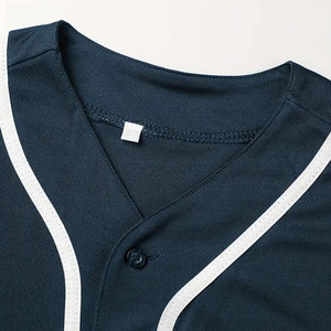 Camiseta de Béisbol para Hombre, Casual, con Botones, Manga Corta, Uniforme Deportivo, Cuello en V, Transpirable, 100% Poliéster, Personalizable - Product Image 3