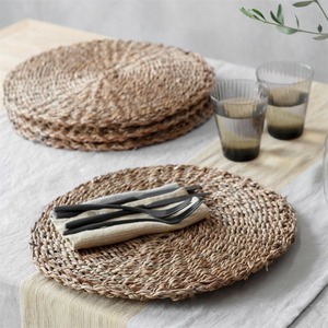 Vietnamese Factory Wholesaler Woven Seagrass Placemats <b>Round</b> Coaster Boho Decor <b>Table</b> <b>Mats</b> for Home Restaurant Decor - Product Image 4