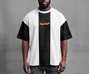 เสื้อยืดฮิปฮอปผู้ชายคอโอเวอร์ไซส์แบบเรียบง่าย แขนสั้น ผ้าฝ้าย 100% คุณภาพดี น้ำหนักมาก สั่งทำได้ตามต้องการ ขายดีอันดับต้นๆ - Product Image 1