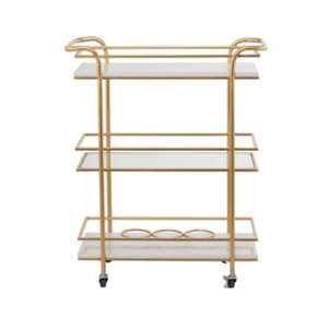 Tables basses et d'appoint 3 niveaux en métal plaqué or et marbre blanc de haute qualité pour la maison, les hôtels et les appartements - Product Image 1