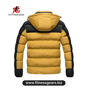 Chaqueta Acolchada con Capucha para Hombre, Diseño Color Block, Cortavientos, Invierno, Casual, Cierre de Cremallera, Gruesa, con Relleno de Poliéster - Product Image 2
