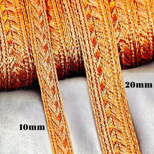 Bronze <b>Ribbon</b> Braid 10mm 20mm Metal <b>Wire</b> Braid Bronze Embroidery Trim Moroccan Sfifa Lace Ethnic 2026 Vintage Haberdashery - Product Image 6