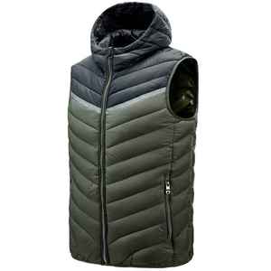 Wholesale High Quality <b>Men</b> Winter Warm Lightweight Cotton <b>Vest</b> with Hood Sleeveless Casual Outerwear New Style - Product Image 6
