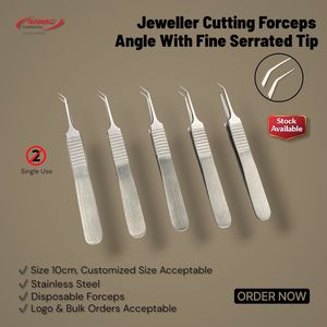 Pinzas de Corte Desechables para Joyería, 10 cm, Acero Inoxidable, Punta Angular Fina Serrada, Pinzas Quirúrgicas, Suministro OEM, Pinzas de Un Solo Uso - Product Image 2