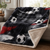 Couverture en flanelle sherpa à double couche personnalisée avec impression de club