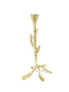 Wholesale Gold <b>Brass</b> Tree Branch Taper Candle <b>Holder</b> Leaf Accent Nature <b>Candlestick</b> Stand Supplier - Product Image 1
