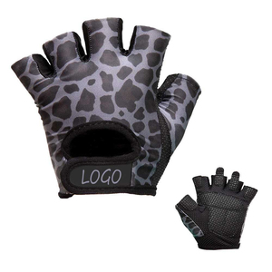 Customized OEM Leather Gym <b>Gloves</b> Half Finger Non-Slip Hook and Loop Closure Unisex Outdoor Weight Lifting <b>Gloves</b> Grey and <b>Red</b> - Product Image 3