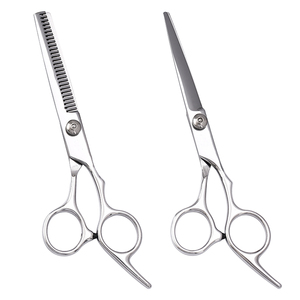 Ciseaux de barbier professionnels pour coiffeurs - Lames en acier inoxydable, manche en plastique, lame tranchante, ciseaux à effiler - Product Image 2