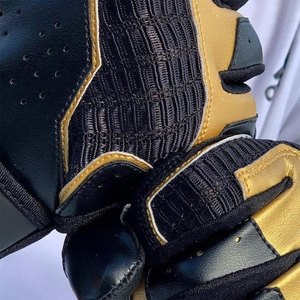 Gants de baseball confortables en cuir noir antidérapants à haute adhérence avec logo personnalisé pour softball - Product Image 4