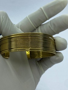 Eco Friendly <b>Copper</b> Brass Cuff <b>Bracelet</b> Manufacturer Export Quality Supplier Fashion Gold Plated Vintage Magnet Stone Wedding - Product Image 4