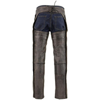 Samroz Sports Chaps en cuir pour hommes - Noir Marron avec poche fendue et fermeture à bouton-pression, doublure thermique, pour motards, design personnalisable, haute qualité
